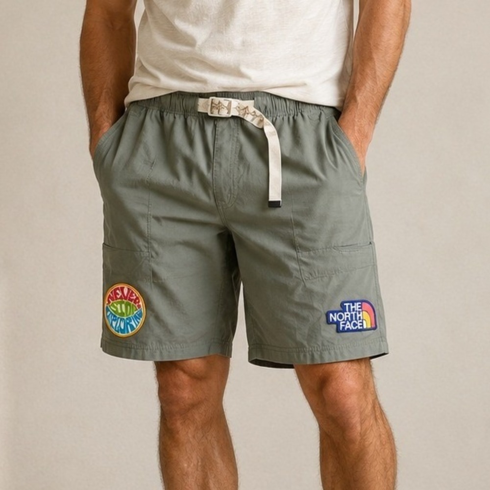 The North Face Mens XXL Green Class V Belted Cargo Shorts Never Stop Exploring